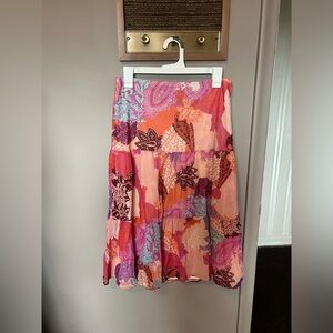 New York & Company Floral Patterned Midi Skirt